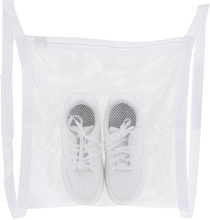 Mesh Laundry Bag with Strap and Zipper - Sneaker Dryer Bag, 16.3 x 15.9 Inch