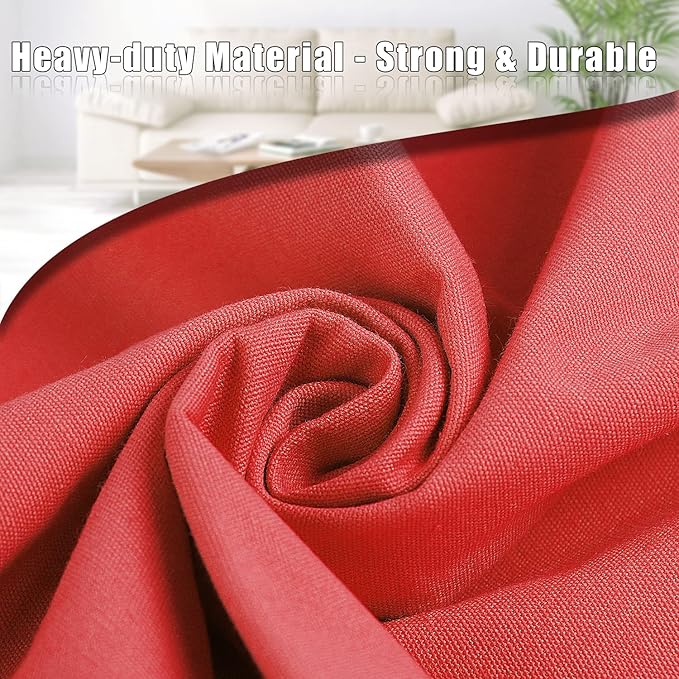 Sanlykate Large Canvas Cotton Laundry Bag with Drawstring & Handles, Heavy Duty Durable Dirty Clothes Organizer, Tear Resistant Hamper Liner Storage Bag, Travel Sack, 25.5 x 34inch - Red