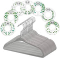 Baby Hangers and Closet Size Dividers - 7X Botanical Clothing Dividers with 20x Velvet Hangers for Baby Closets - Nursery Clothes Organizer - Eucalyptus Vines Leaf Plant Greenery Décor [Botanical]