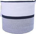 Large Woven Rope Laundry Hamper, Cotton Rope Storage Basket with Handles, Multipurpose Storage Basket for Laundry, Toys, Blankets in Bedroom, Bathroom, Living Room - Stylish & Durable (Black, 55L)