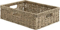 StorageWorks Pantry Baskets, Wicker Storage Baskets for Organizing, Bathroom Shelves, Pantry Organizers and Storage, Seagrass, 15½"L x 11¾"W x 4 ¾"H
