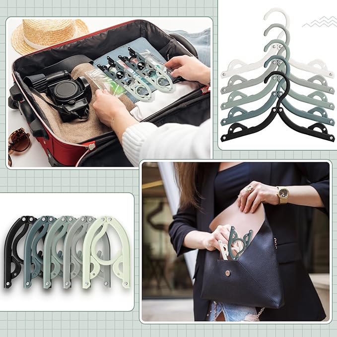 15 Pcs Travel Hangers Cruise Ship Essentials Foldable Portable Plastic Vacation Hangers Non Slip Clothes Drying Rack Travel Accessories for Dormitory School Hotel Laundry (Vintage Color)