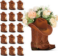Domensi 16 Set Western Cowboy Boots Flower Boxes Centerpiece Boot Shape Box Decorations Western Theme Party Boot Gift for Cowboy Cowgirl Birthday Party Baby Shower Wedding Supplies