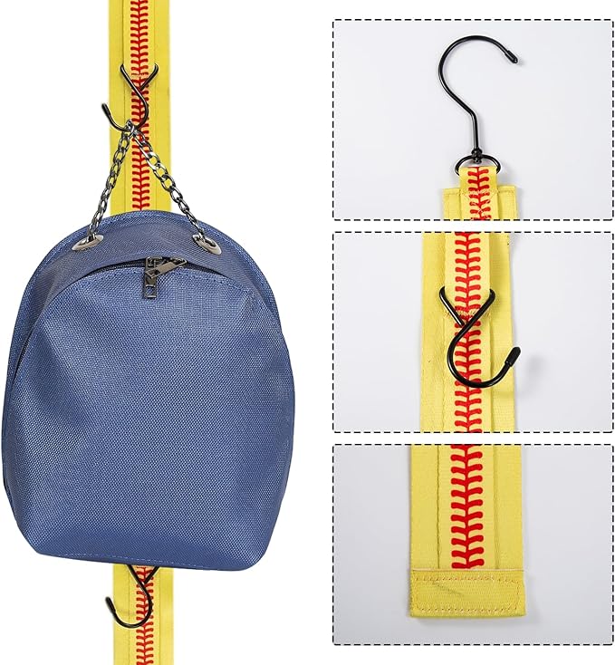 Hockey Hanger Portable Hanging Dryig Rack Hockey Gifts for Home and Outdoor Using in Ice Hockey Skating Football Camping Fishing 5 Hooks (Yellow)