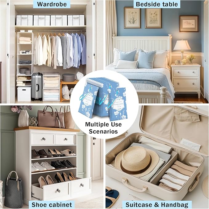 SCENTORINI Scented Sachets for Drawers and Closets, Fresh Linen Scent 14 Pack, Sachets Bags, Closet Freshener Sachet for Wardrobe, Cupboard, Luggage, Handbag, Suitcases