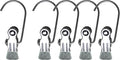 Mawa by Reston Lloyd Accessory Portable Non-Slip Semi Round Single Hook Hanging Clothes Pins/Clips for Laundry or Travel, Style K/1, Set of 5, Silver
