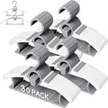 30 Pack Kids Hangers for Nursery Closet, Adjustable Non-Slip Toddler Baby Hangers with Windproof Buckle, 11-14" Infant Child Plastic Clothes Pant Hanger for Boys Girls Newborn Adult, Grey