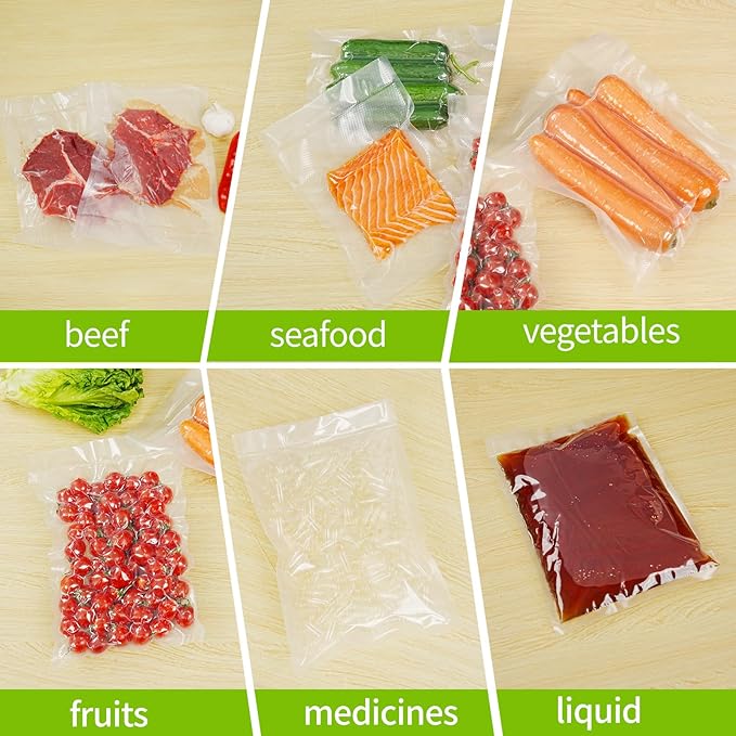 L'ELEF MISTICO Vacuum Sealer Bags for Food, 11''X20' (3 Rolls) BPA Free Food Saver Bags for Sealer, Customized Size Vacuum Storage Bags for Sous Vide or Meal Prep
