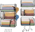 3 Tier Closet Hanging Shelves with Divider, Extra Large Closet Organizers and Storage, Clothes Hanging Organizer Clothing Sweaters Handbags Clutches Accessories