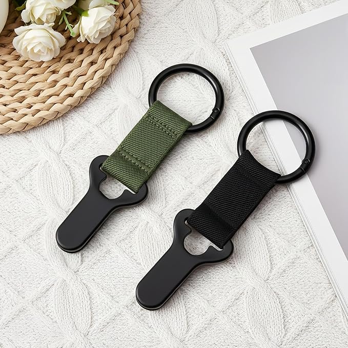 Niveaya Hat Clip for Travel on Bag - 2 Pack, Vacation Beach Cruise Essentials Accessory for Travel Handbag Backpack Luggage, Securely Hold to Keep Hat Shaped, Black+Dark Green