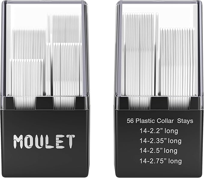 Collar Stays - 56-Piece Set in 4 Sizes with Precision Case – Gift for Sharp-Dressed Men