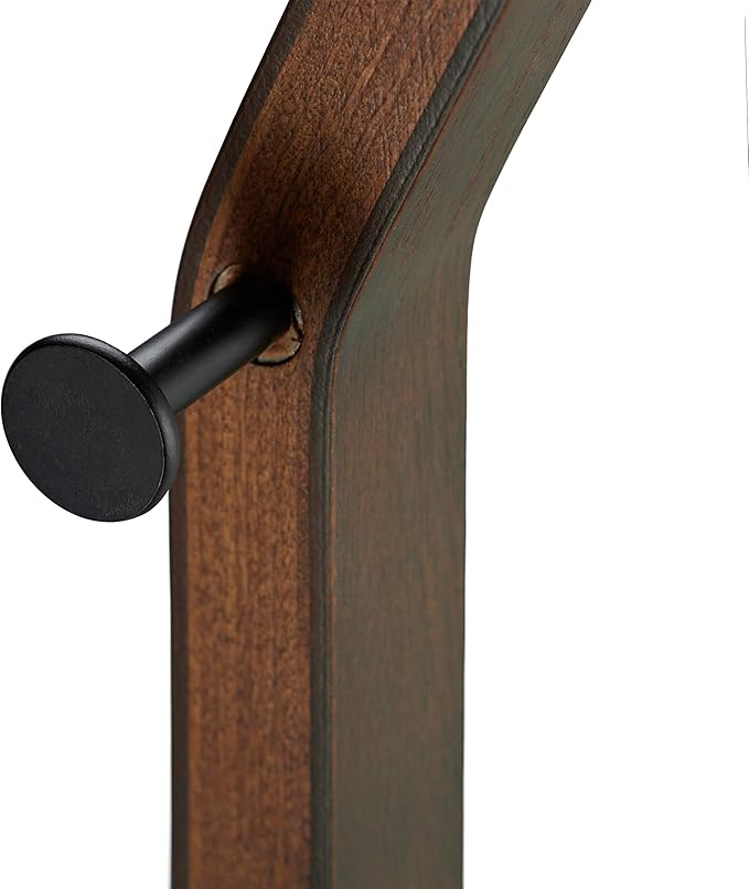 Relaxdays Coat Stand Metal and Wood Modern 3 Hooks & Clothes Rail, Height x Width x Depth: 173 x 30 x 25 cm, Black/Brown, 70% Steel 30%, 1 Item