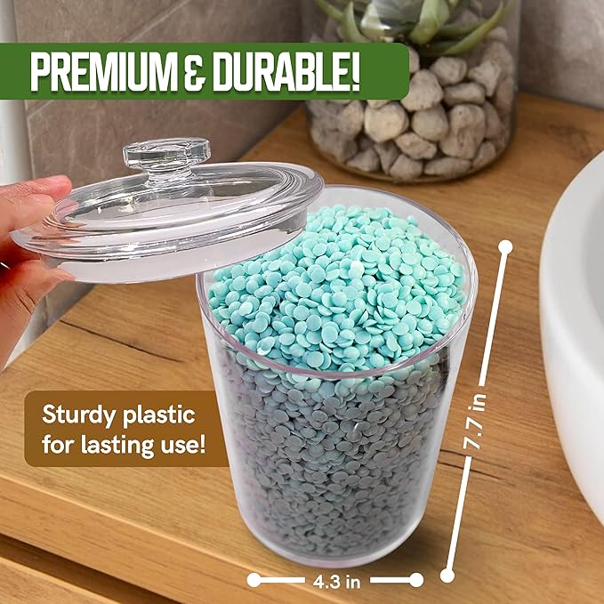 Skywin Small Plastic Laundry Jars with Lid 4.3 x 4.3 x 7.7 Inches, Laundry Detergent Jar for Laundry Room, Dishwasher Pod Container (Clear)