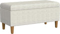 HomePop Malmo Decorative Storage Bench -Cream Chevron Woven