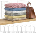 Shelf Dividers for Closet Organization: 12" Tall x 12" Deep, Taller Adhesive Separators Features Acrylic Material and Provides Storage for Clothes and Purses in Bedroom Cabinets(8-Pack)