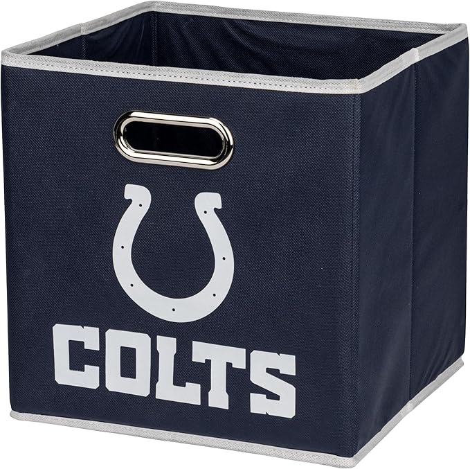 Franklin Sports NFL Storage Bins - Collapsible Cube Container + Basket - NFL Office, Bedroom + Living Room - 11"x11"