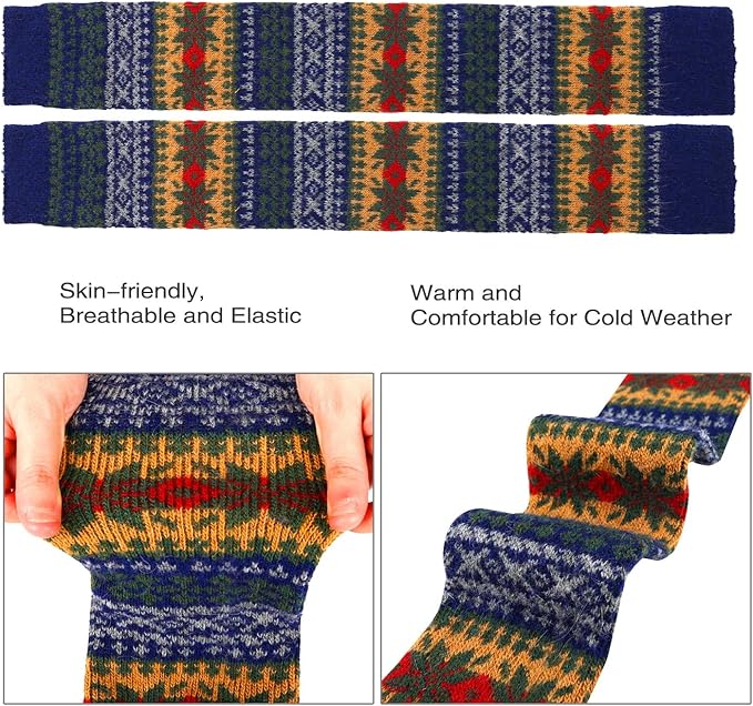 Benefeet Sox Wool Knit Leg Warmers for Women Vintage Boho Leg Warmers Long Winter Warm Thigh High Footless Boot Socks