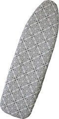 Ironing Board Cover and Pad with Straps - Scorch Resistant Silicone Coating, Fits Standard Size Boards, Elastic Edges for Secure Fit, 100% Cotton Cover, by Dependable Industries