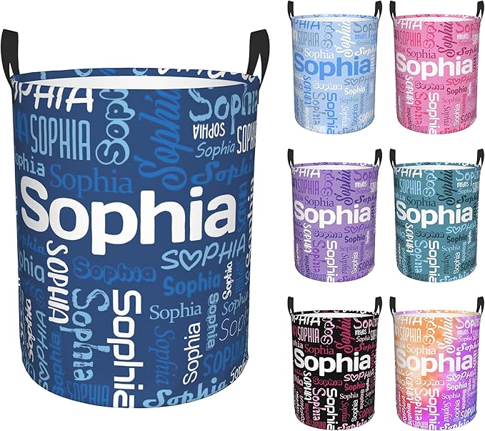 Customized Name Laundry Basket, Custom Laundry Hamper with Name, Personalized Laundry Hamper with name, Customization Name laundry Basket with Handles Gifts for Men Women