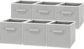 Simple Houseware Foldable Cube Storage Bins, 11-Inch Gray, 6-Pack Fabric Cubes Organizer for Closet or Shelves