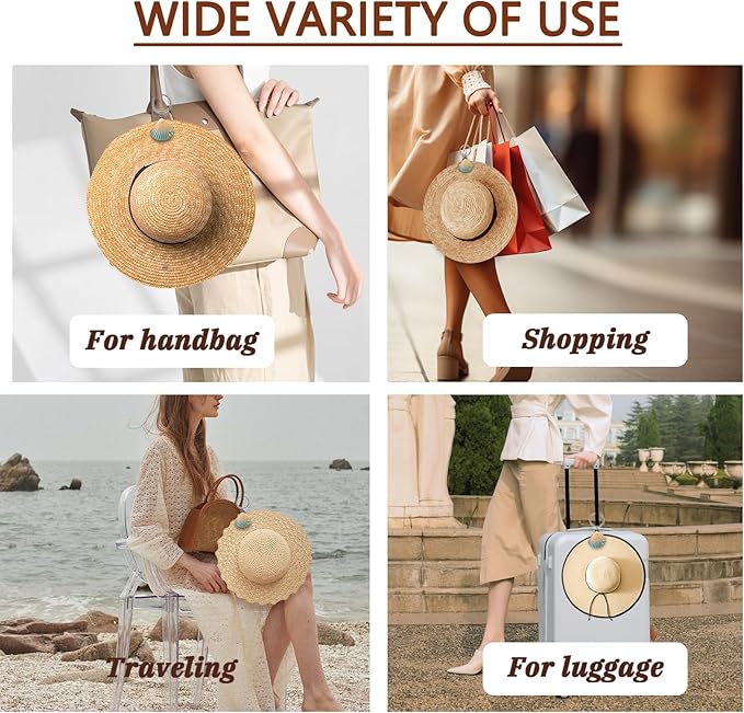 2Pcs Hat Clip for Travel on Bag - Shell Beach Cruise Essentials Accessory for Handbag Backpack Luggage Purse Travel