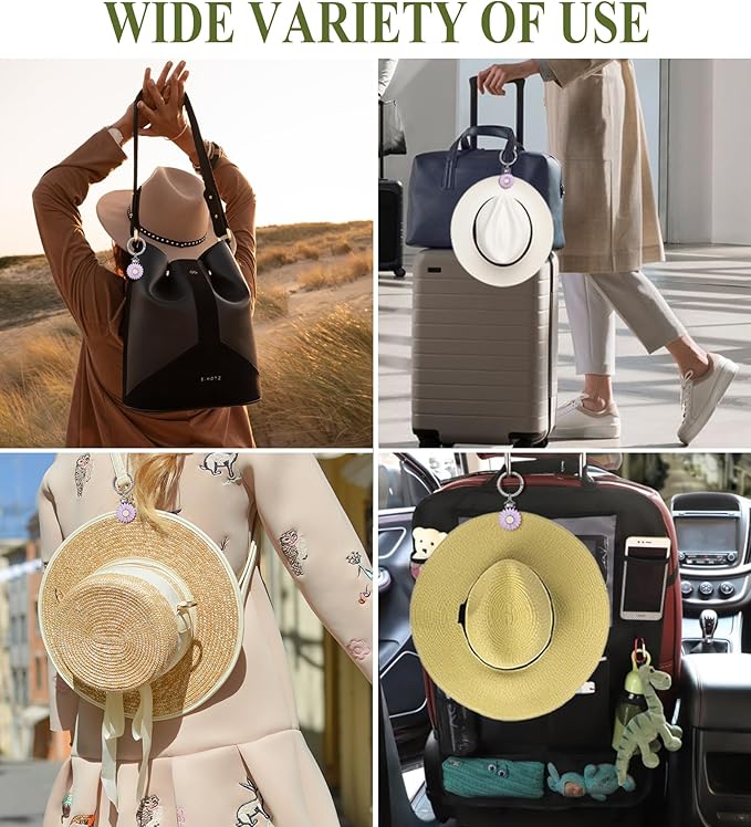 Hat Clip - Hat Holder for Travel on Bag - Silicone Hands Free Hat Clip for Purse Luggage - Protect Hat from Falling