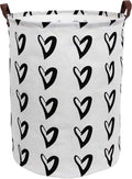 CLOCOR Large Laundry Basket,Waterproof Nursery Hamper,Collapsible Fabric Storage Container,Room Decor,Gift Basket（Black Heart