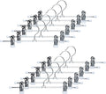 Mawa by Reston Lloyd Space-Saving Clothes Hanger for Pants and Skirts with Two Non-Slip Clips, Style K/30D, 12-Inch, Set of 12, White