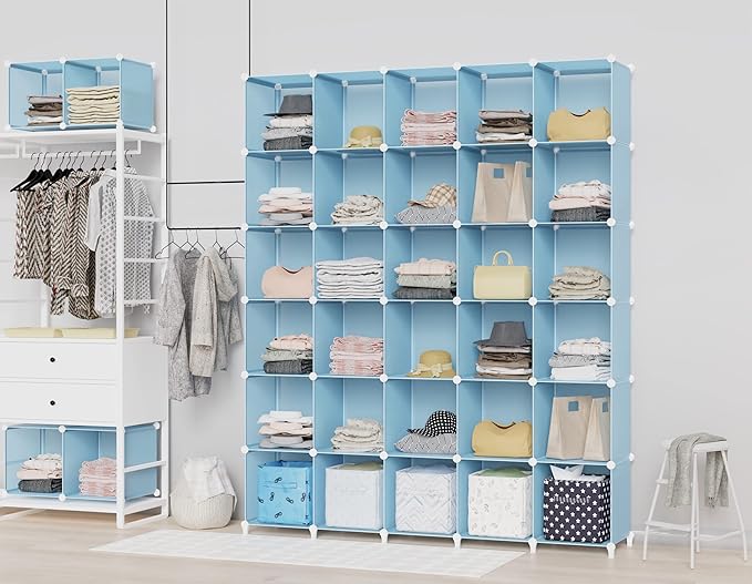 HOMIDEC 9 Cube Storage Organizer, Cubes Shelves for Living Room, Bedroom, Blue