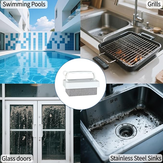 6Pcs Hand-Held Pumice Stone for Cleaning, Wide Pumice Stone for Pool Tile Cleaning Oven Toilet, Grill Stones Cleaner Block Removing Stains Rust, Underwater Pool Stones Tiles Cement Stove Cleaner