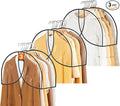 MISSLO 8" Gusseted Shoulder Cover 3-Pack Wide Garment Covers for Clothes Storage Clear Plastic Clothes Cover for Hanging Dustproof Clothes Protectors for Hanging Clothes for Suits, Shirts, Coats