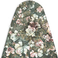 Encasa XO Ironing Board Cover and Pad - Thick 4mm Felt, Heat & Scorch-Resistant, Fits Standard Large Boards 54"x15", Elastic Bungee Cord Tightening, Easy Fit, Stain-Safe Dye, Green Roses
