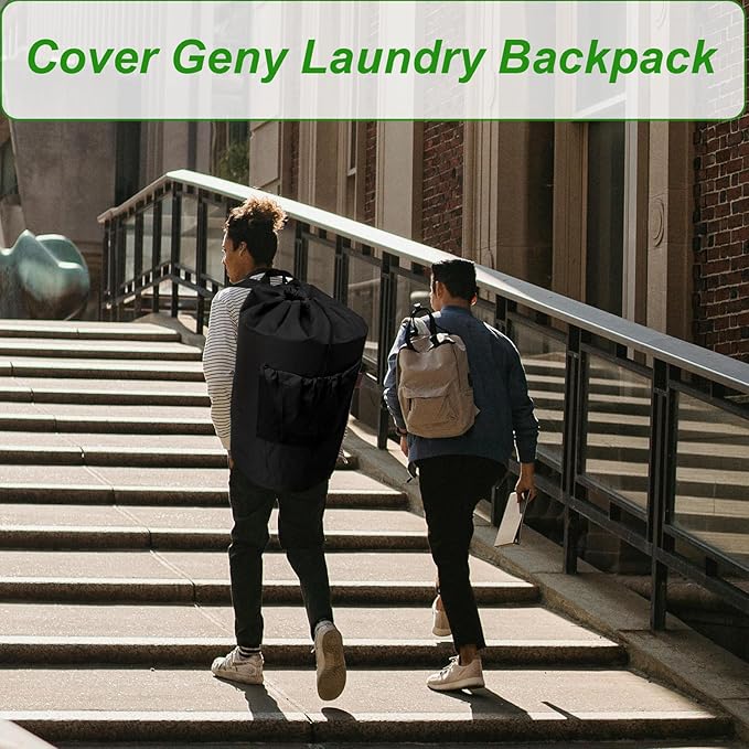 Large Laundry Bag Backpack with Padded Shoulder Straps,College Dorm Room Essentials Laundry Back pack,Adjustable Chest Clasp,Laundry Bookbag for Travel,Laundromat,Apartment,Students