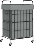 Laundry Hamper with Wheels, 90L Laundry Basket with Handle, Laundry Sorter with Removable Liner Bag