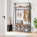 GAOMON Coat Rack, Hall Tree with Shoe Storage Bench, 3-in-1, Multifunctional Hallway Organizer, Shoe Storage with Coat Rack Stand, 5 Hooks, Metal Frame, for Entryway, 35.3 x 39.4 x 72.5