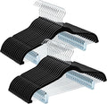 HOUSE DAY Velvet Hangers with Adjustable Clips 30 Pack, Non-Slip Suit Organizer with 360° Hook - Heavy Duty Hanger for Pants, Skirts, Blouses, Dresses - Outfit Hangers All-Season Space Saver (Black)
