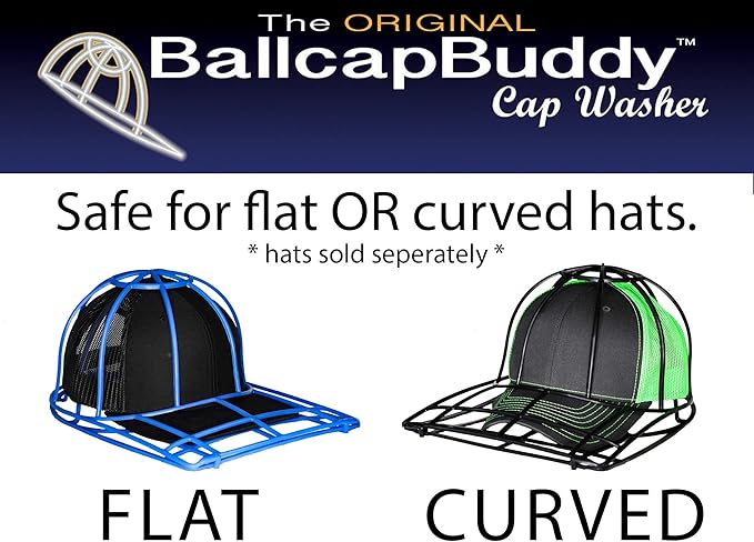 BallcapBuddy Cap Washer Hat Cleaner for Baseball Caps with Flat and Curved Bills - The Original Patented Hat Washer- NEON Green - Made in USA