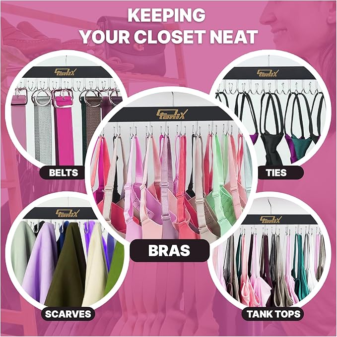 2 Pack Tank Top Hangers Space Saving, Bra Hangers for Closet Organizer, Bra Organizer for Closet, Space Saving Organizers and Storage for Dorm & Apartment for Tankto (Black)
