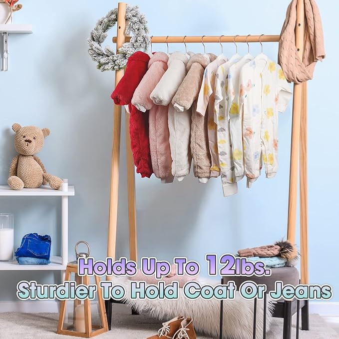 Kids Hangers - 14 Inch, 50 Pack, White, Plastic, Ideal for Everyday Use, Baby Hangers, Durable Infant/Toddler Hangers