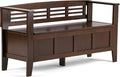 SIMPLIHOME Adams Entryway Storage Bench - 48 inch Wide Solid Wood Hallway Seat in Rustic Medium Brown, Contemporary Bench for Entryway or Living Room with Lift-Up Lid and Spacious Storage
