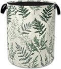Green Leaves Laundry Basket Collapsible Oxford Organizer Basket for Storage Bin Toy Bins Gift Baskets Bedroom Clothes Children Nursery Hamper 16" X 20.8"