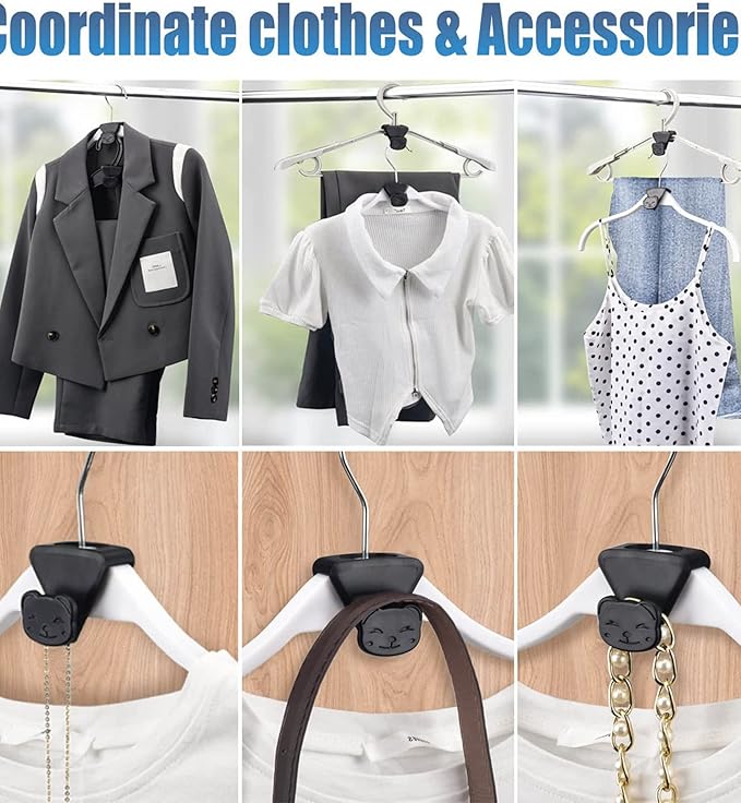 Closet Space Saving Hanger Hooks 90 Pack Heavy Duty, Triple Cascading Clothes Hangers Connector Hooks. Plastic Extender Organizer Hangers Space Saving for Clothes Space Saver for Accessories