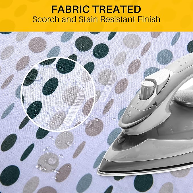 BNDX Heat Resistant Ironing Board Cover and Pad - Extra Thick and Durable Padding,Full Size and Stain - Upgrade Drawstring Tightening - Easy Installation to 15x54