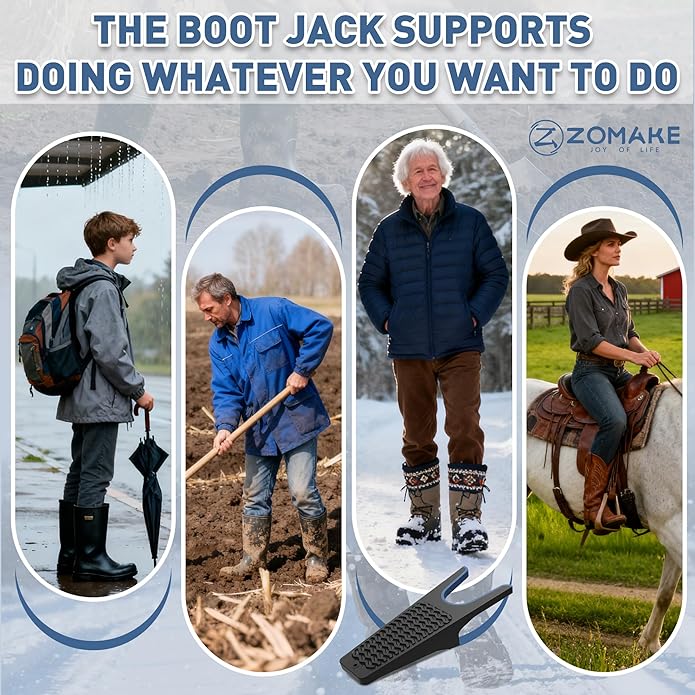 ZOMAKE Boot Jack,Boot Remover for Cowboy Boots,Boot Puller Boot Take Off Helper Boot Removal Tool for Men,Shoe Remover Helper