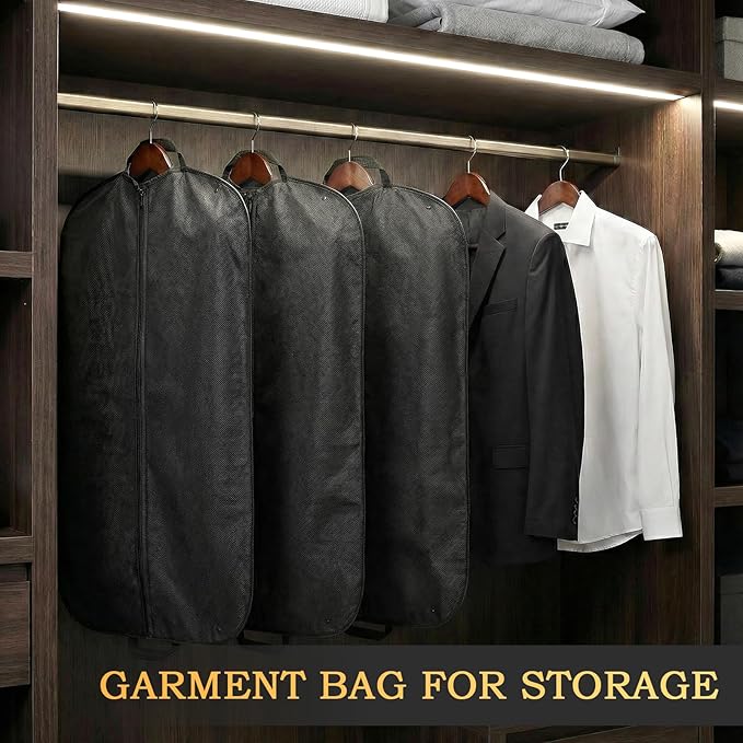 40" Breathable Garment Bag, Suit Covers, Travel Carrier Bag with Handles, Foldover