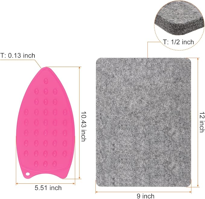 HARFINGTON Wool Pressing Mat 12" x 9" Wool Ironing Pad Sewing Notions for Crafts Quilter Quilting