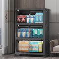 Extra Large Stackable Storage Bins with Lids & Wheels & Door, 156QT-52QT/13GAL*3Pack Foldable Collapsible Closet Organizers, Plastic containers drawers for bedroom Dorm