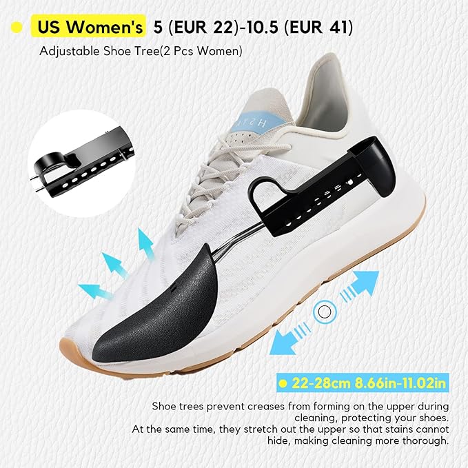 Shoe Washing Machine Bag, 2 Pcs Laundry Shoe Bag For Washing Machine, With 2 Boot Stretcher (S 5-10.5), 360°Deep Cleaning, Fit Most Shoes Types