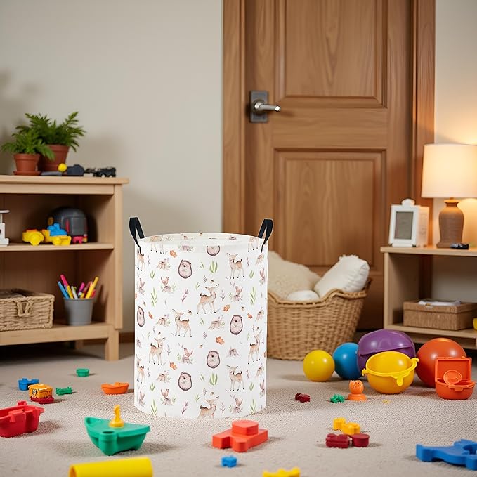 Baby Laundry Basket Baby Nursery Hamper Kids Laundry Basket Toy Storage Bin for Boys Room Decor Gift Baskets for Bedroom Bathroom(Fall Animal)