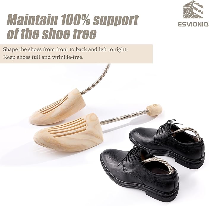 Adjustable Wood Shoe Trees With Spring,Wooden Shoes Tree For Men &Women,Shoe Shaped Shoe Lasts Wooden Shoe Stretcher